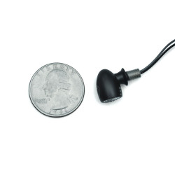 PartzBiz HD KA2575 - Kuryakyn Kellermann 2575 Satin Black Bullet Atto Red Rear Turn Signal LED Harley & Metric 
