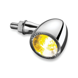 PartzBiz HD KA2552 - Kuryakyn Kellermann Bullet 1000 2552 Chrome Amber LED Front Turn Signal Harley & Metric
