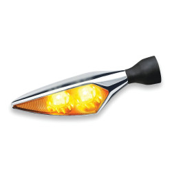 PartzBiz HD KA2538 - Kuryakyn Kellermann Mircro 2538 Rhombus Chrome Amber LED Left Front Turn Signal FL