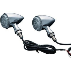 PartzBiz HD KA2507 - Kuryakyn Matte Black Torpedo Style Rear Run-Turn-Brake L.E.D Lights