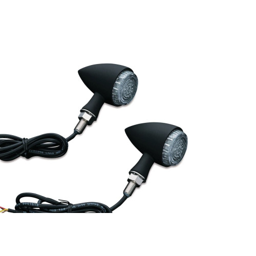 PartzBiz HD: 4412018-Kuryakyn Matte Black Torpedo Style Rear Run-Turn-Brake L.E.D Lights
