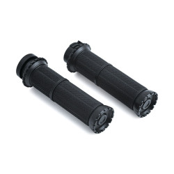 PartzBiz HD KA3582 - ปลอกแฮนด์ Kuryakyn Riot Silver สำหรับ Harley Dual Cable Throttle 84-17 3582