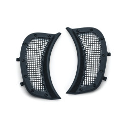 PartzBiz HD KA6519 - Kuryakyn Satin Black Mesh Headlight Vent Accents for Harley Road Glide FLTR 15-18 6519