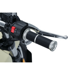 PartzBiz HD KA3586 - ปลอกแฮนด์ Kuryakyn Silver Riot สำหรับแฮนด์เส้นผ่านศูนย์กลาง 7/8” Honda Yamaha 3586