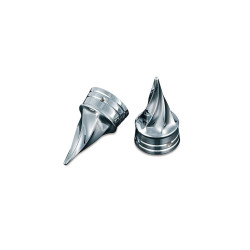 PartzBiz HD KA1219 - Kuryakyn 1219 Chrome Twisted Front Axle Caps 07-17 Softail Dyna FLH/T V-Rod | 1219 PartzBiz HD KA1219 - Kuryakyn 1219 Chrome Twisted Front Axle Caps 07-17 Softail Dyna FLH/T V-Rod | 1219