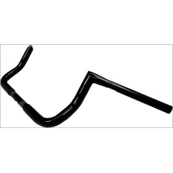 PartzBiz HD DS06012696 - La Choppers Black 1 1/4" Twin Peaks Handlebars 8" Harley Batwing Fairing FLH/T | LA-7361-08B