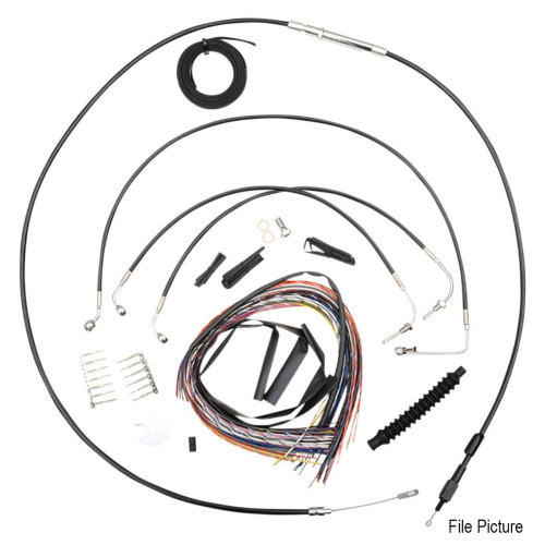 PartzBiz HD: 4411665-La Choppers Black Complete Cable Brake Line Kit 15-17 Bars Harley Softail 18-Up