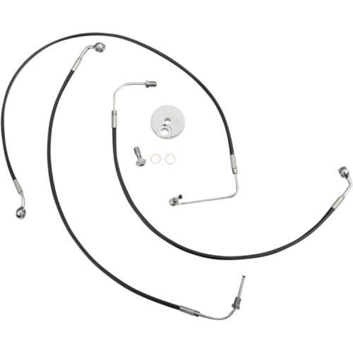 PartzBiz HD: 4411676-La Choppers Black Stainless Brake Line Kit Mini Apes Harley ABS Softail 18-Up PartzBiz HD: 4411676-La Choppers Black Stainless Brake Line Kit Mini Apes Harley ABS Softail 18-Up