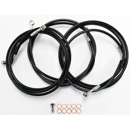 PartzBiz HD: 4411649-ชุดสายเบรคสแตนเลส La Choppers ไวนิลสีดำสำหรับ Harley Touring รุ่น 14 - 12 ”-14 ” PartzBiz HD: 4411649-ชุดสายเบรคสแตนเลส La Choppers ไวนิลสีดำสำหรับ Harley Touring รุ่น 14 - 12 ”-14 ”