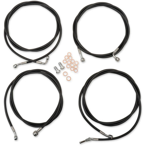 PartzBiz HD: 4411652-LA Choppers ชุดสายเคเบิลขยาย Mini Ape มาตรฐานไวนิลสีดำ ABS FLHT/X 17 | LA-8054KT-08B PartzBiz HD: 4411652-LA Choppers ชุดสายเคเบิลขยาย Mini Ape มาตรฐานไวนิลสีดำ ABS FLHT/X 17 | LA-8054KT-08B