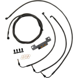 PartzBiz HD DS06620203 - LA Choppers สายเบรคชุดสาย 15-17 Mini Apes Midnight ไม่มี ABS Harley M8 17-Up