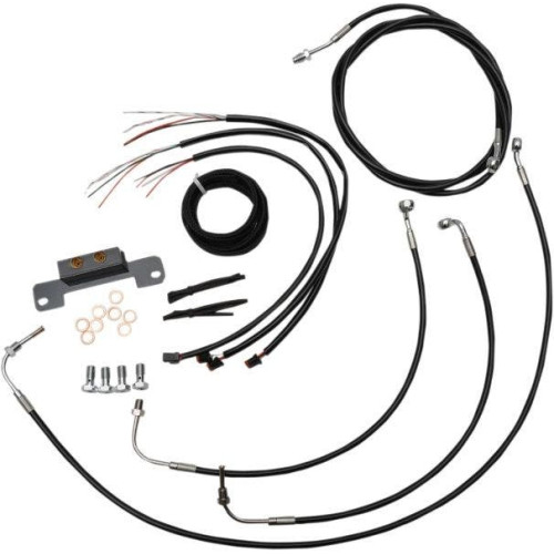 PartzBiz HD: 4411623-LA Choppers Cable & Wire Kit 18-20 Ape Hangers สีดำ ไม่มี ABS Harley M8 17-Up