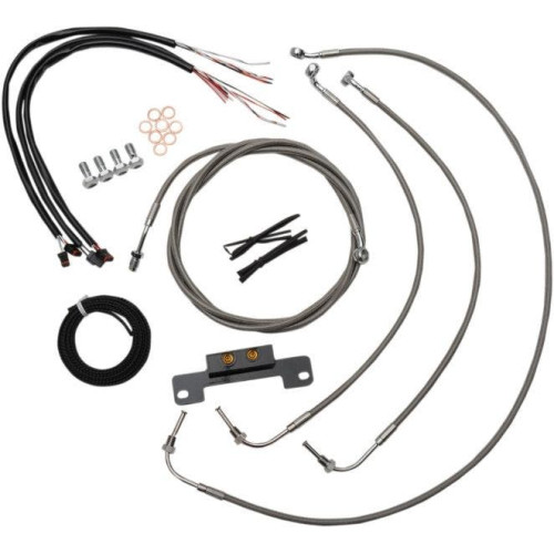 PartzBiz HD: 4411625-LA Choppers Cable & Wire Kit 18-20 Ape Hangers สแตนเลสไม่มี ABS Harley M8 17-Up