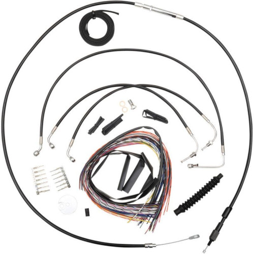 PartzBiz HD: 4411588-La Choppers Complete Black Vnl Cable Line 18"-20" Kit Harley 14-15 FLHR W/O ABS | LA-8011KT2-19B