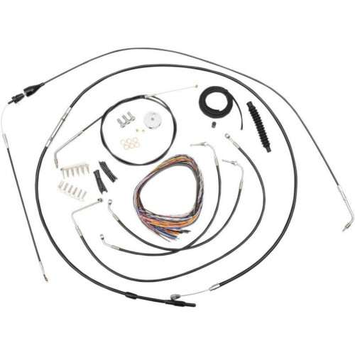 PartzBiz HD: 4411527-La Choppers Complete Black Vnyl Cable Line Mini Ape Kit Harley 07 FLHT/ FLHX | LA-8005KT2B-08B