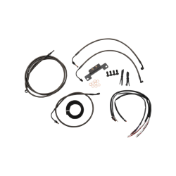 PartzBiz HD DS06101550 - La Choppers Complete Midnight Cable Line 12" - 14" Kit Harley 14-15 Non FLHX ABS | LA-8012KT2-13M