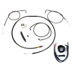 PartzBiz HD DS06101511 - La Choppers สายเคเบิล Midnight 18 ”-20 ” Kit Harley 07-11 FXDB/C | LA-8210KT2A-19M