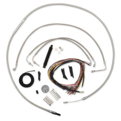 PartzBiz HD DS06101204 - La Choppers Complete Stainless Cable Line 15"-17" Kit Harley 14-15 FLHR W/O ABS | LA-8011KT2-16