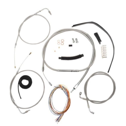PartzBiz HD: 4411396-สายสแตนเลส La Choppers 18 ”-20 ” Kit Harley 00-06 FXST/B/C | LA-8130KT2-19
