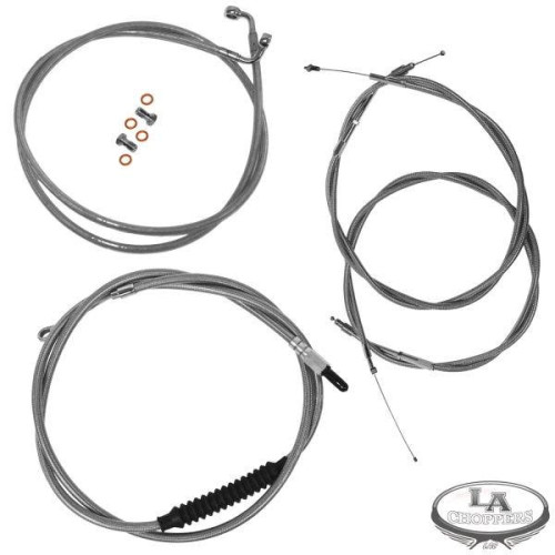 PartzBiz HD: 4411359-ชุดสายเคเบิลสแตนเลส La Choppers สำหรับ Harley Davidson 04-06 XL Sportster รุ่น Single Disc | PartzBiz HD: 4411359-ชุดสายเคเบิลสแตนเลส La Choppers สำหรับ Harley Davidson 04-06 XL Sportster รุ่น Single Disc |