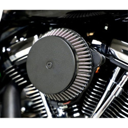 PartzBiz HD DS10102577 - LA Choppers LA-2392-03B ชุดกรองอากาศอลูมิเนียมทรงกลมสีดำ Harley M8 17-Up Best New Upgrade Filter Performance Intake