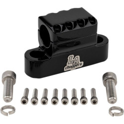 PartzBiz HD DS06030823 - LA Choppers LA-7335-XXC สีดำเงา Kage Fighter 1-1/4 ” แฮนด์ 3-1/2 ” Riser Clamps มอเตอร์ไซค์ชอปเปอร์แบบกำหนดเอง จักรยานยนต์ Universal Harley Davidson เมตริก Indian Upgrade Replacement Handle Bar Mount Block Clamp 0603-0823 06030823