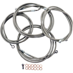 PartzBiz HD DS06100776 - ชุดสายแฮนด์แบบถักสแตนเลส La Choppers '13 CVO & '14 Harley FLH - 18 ”-20 ” - LA-8052KT-19 PartzBiz HD DS06100776 - ชุดสายแฮนด์แบบถักสแตนเลส La Choppers '13 CVO & '14 Harley FLH - 18 ”-20 ” - LA-8052KT-19