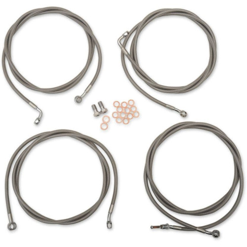 PartzBiz HD: 4411227-LA Choppers ชุดสายเคเบิลขยาย Stainless Braided Standard Mini Ape ABS FLHT/X 17 | LA-8054KT-08 PartzBiz HD: 4411227-LA Choppers ชุดสายเคเบิลขยาย Stainless Braided Standard Mini Ape ABS FLHT/X 17 | LA-8054KT-08