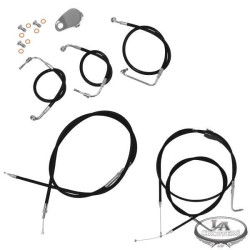 PartzBiz HD LA-BK-FLHT-96-07 - La Choppers Stock and Extended Black Cable Kits for Harley Davidson 96-07 FLHTC/CU FLHX | 