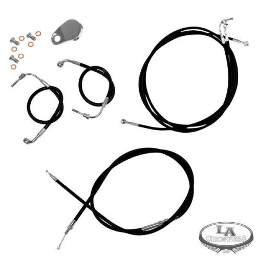 PartzBiz HD: 4411202-La Choppers Stock and Extended Black Cable Kits for Harley Davidson Road Glide FLTR with ABS | PartzBiz HD: 4411202-La Choppers Stock and Extended Black Cable Kits for Harley Davidson Road Glide FLTR with ABS |