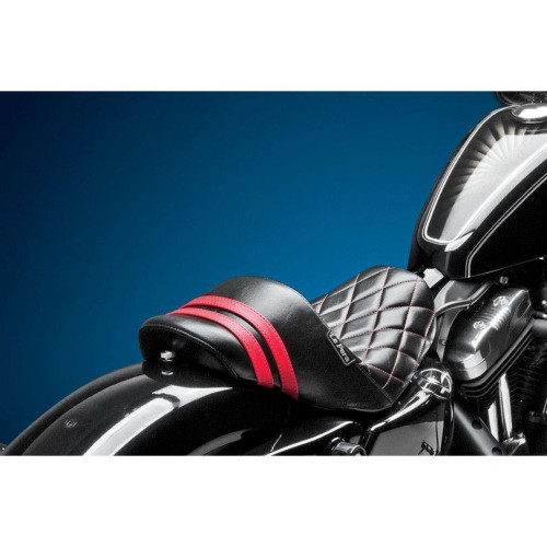 PartzBiz HD: 4411002-Le Pera Stubs Spoiler Seat W/Red Stripes and Diamond 4 Harley 04-06/10-22 XL Models | LK-416DMRED PartzBiz HD: 4411002-Le Pera Stubs Spoiler Seat W/Red Stripes and Diamond 4 Harley 04-06/10-22 XL Models | LK-416DMRED