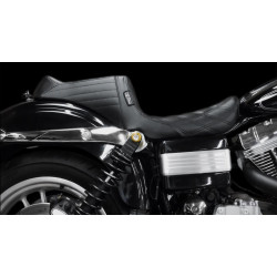 PartzBiz HD LPLK-581BW - Le Pera LK-581BWสีดำตะกร้าสานTailwhip 2-Upที่นั่งHarley Dyna 06-17 Customอัพเกรดเปลี่ยนที่ดีที่สุดใหม่อานจักรยานรถจักรยานยนต์สำหรับStunt Wheelie Performanceเท้า
