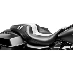 PartzBiz HD LPLK-987GT1 - Le Pera LK-987GT1 White Double Diamond Outcast GT1 2-Up Seat H-D Touring 08-Up best new bagger dresser seat upgrade replacement 