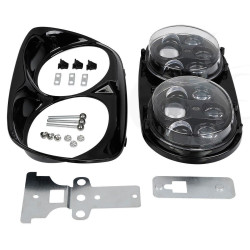 PartzBiz HD EP-7183 - ไฟหน้า LED พร้อม Halo Dual Projector Daymaker Style 04-13 Harley Road Glide FLTR