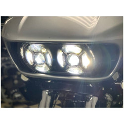 PartzBiz HD TRLE0211 - Letric LLC-5LRS Double Barrel Headlight Integrated Turn Signals Harley FLTR 15-20 davidson road glide custom bagger performance quality buy best for 