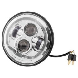 PartzBiz HD TRLE0107 - Letric LLC-LHP-7C LED Halo Style 7" Headlight HID Chrome 12V Universal