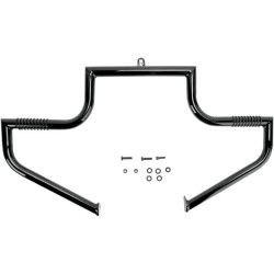 PartzBiz HD DS16240180 - Lindby Front Gloss สีดำ Linbar Highway Engine Guard Bar สำหรับ Harley FLH/T 97-18