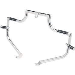 PartzBiz HD DS16240032 - Lindby Chrome Twinbar การ์ดเครื่องยนต์ด้านหน้า Highway Bar Harley FLST Softail 00-15 | 1201