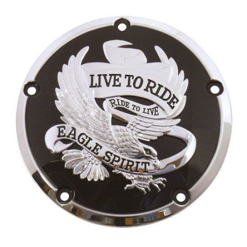 PartzBiz HD: 4410415-Live To Ride Eagle Primary Clutch Derby Cover 78163 Harley Twin Cam 99-15