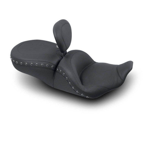 PartzBiz HD: 4410396-Mustang Lowdown Studded Black Seat With Driver Backrest Harley FLHR FLHX 97-07 | 79673 PartzBiz HD: 4410396-Mustang Lowdown Studded Black Seat With Driver Backrest Harley FLHR FLHX 97-07 | 79673