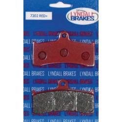 PartzBiz HD DS17200082 - Lyndall Racing Red Plus Front and Rear Brake Pads for HHI / PM 6 Piston Calipers  | 
