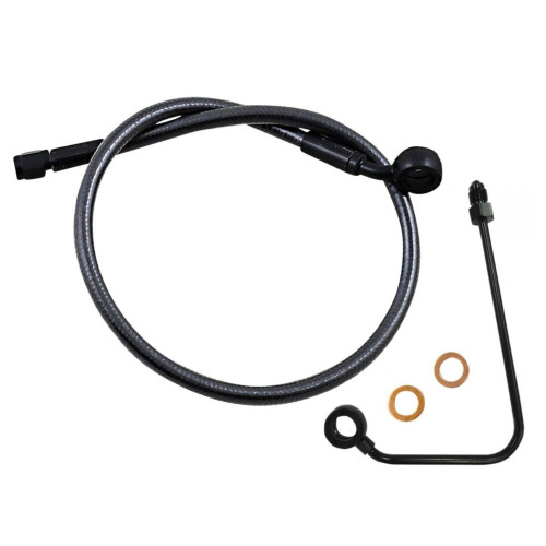 PartzBiz HD: 4410267-Magnum Alternate Length Upper Brake Line 35D 24" Black Harley Softail 18-Up