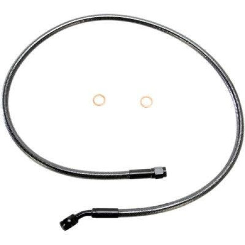 PartzBiz HD: 4410218-Drag Black Vinyl Extended Length Front Brake Line Harley 14-15 W/ABS Plus 12 - 1741-4000