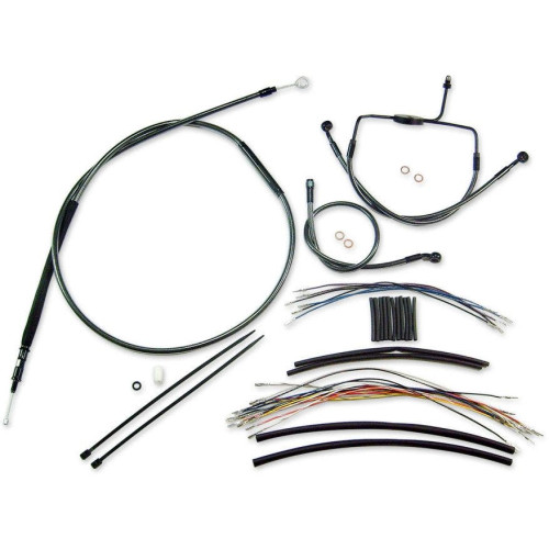 PartzBiz HD: 4410195-Magnum Black Pearl Complete 15"-17" Handlebar Installation Kit 08-13 FLH No ABS | 487302