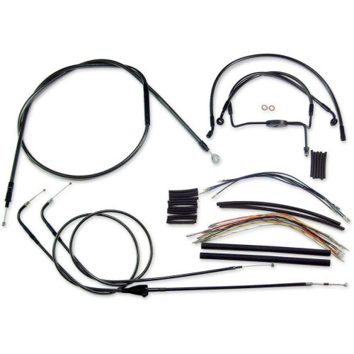 PartzBiz HD: 4410207-Magnum Black Pearl Complete 18"-20" Handlebar Installation Kit 96-06 FLH/X/C | 487283