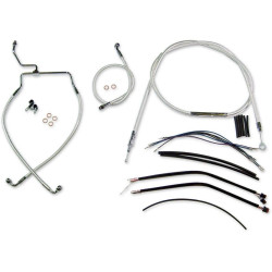 PartzBiz HD DS06100952 - Magnum Sterling Chromite Complete 15"-17" Handlebar Installation Kit 14-15 FLHR | 387472