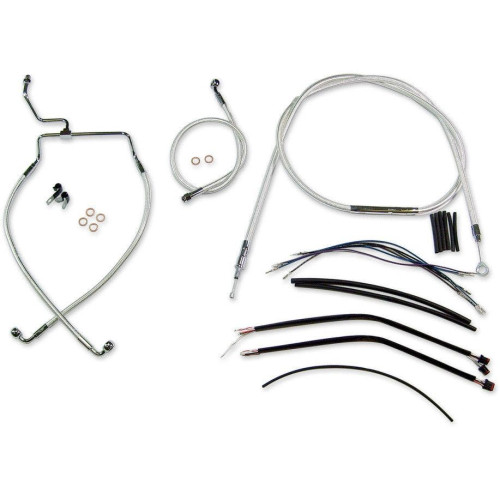 PartzBiz HD: 4409893-Magnum Sterling Chromite Complete 15"-17" Handlebar Installation Kit 14-15 FLHR | 387472 PartzBiz HD: 4409893-Magnum Sterling Chromite Complete 15"-17" Handlebar Installation Kit 14-15 FLHR | 387472