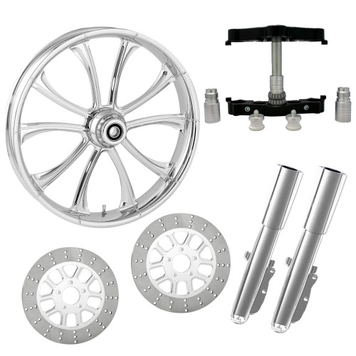 PartzBiz HD: 4409816-Maverick Chrome 23" Wheel Tire Dual Rotors Raked Triple Trees Lowers & Sliders | MAVERICK-DUAL-CHR-KIT-PCKG PartzBiz HD: 4409816-Maverick Chrome 23" Wheel Tire Dual Rotors Raked Triple Trees Lowers & Sliders | MAVERICK-DUAL-CHR-KIT-PCKG