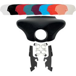 PartzBiz HD DS23300085|DS23210222|& Windshield - Memphis Shades Batwing Fairing Black Trigger Lock Mount Shield Vulcan Custom | MEM7151 & MEB8982