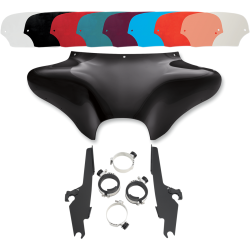 PartzBiz HD DS23300017|DS23200113|& Windshield - Memphis Shades Batwing Fairing Polished Trigger Lock Mount Shield Dyna FLD | MEM7011 & MEK1983